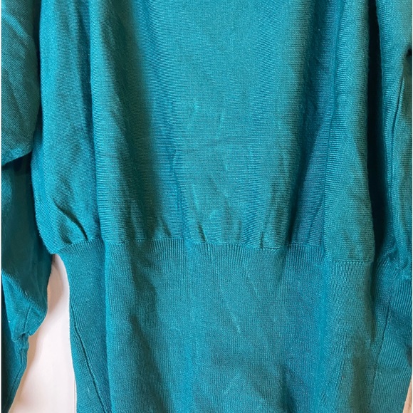 Bamboo Traders solid teal dolman long sleeve scoop neck sweater ladies large - Picture 5 of 5